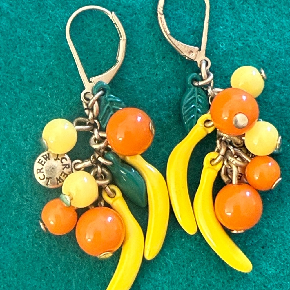 J. Crew Orange and Yellow Beaded Earrings